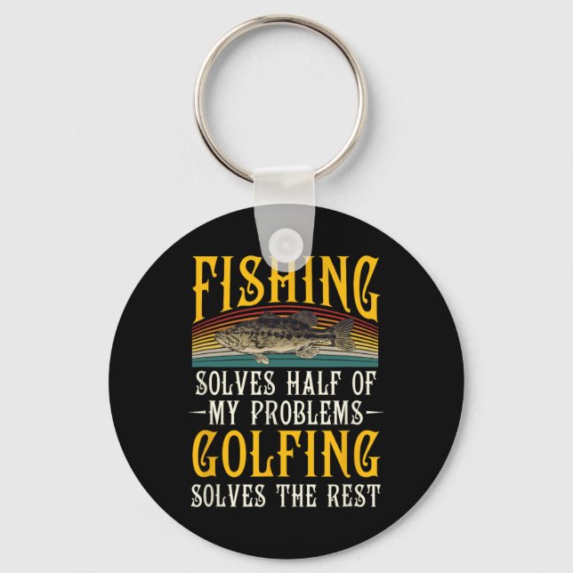 Golf Lösar Resten Av Mina Problem Fiske Hob Nyckelring (Framsida)