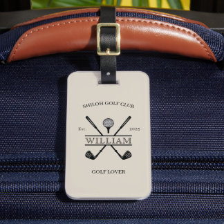 Golf Lover Cross Club Tan Bagagebricka