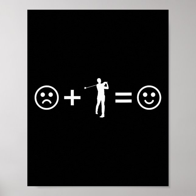 Golf Lover Player Sad Happy Face Equation  Poster (Framsidan)