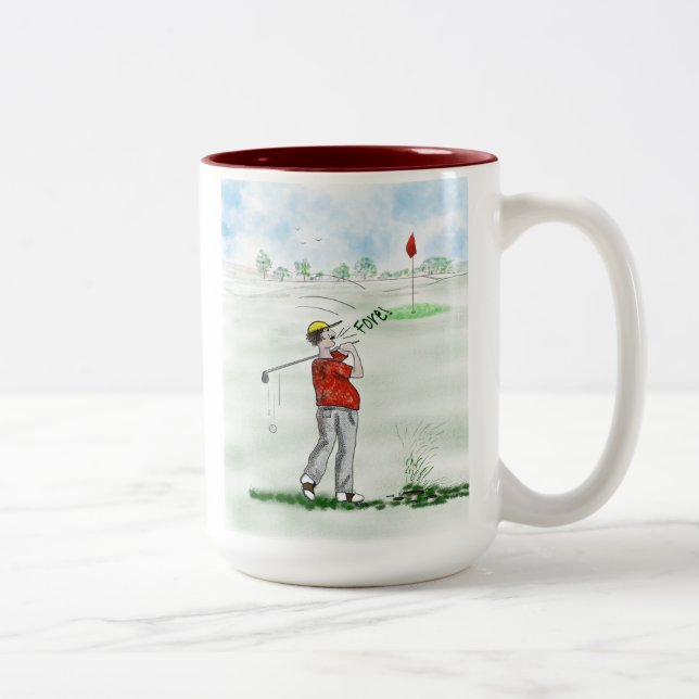 Golf Lovers Mug Två-Tonad Mugg (Höger)