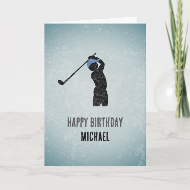 Golf Loving Guy - Golfer Theme for Man's Birthday Kort (Framsida)
