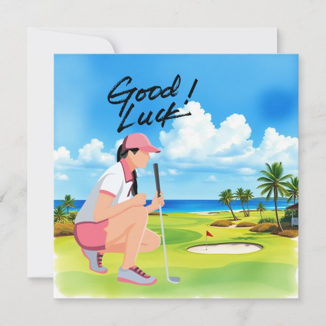Golf "Lycka till på kursen, Dam Golfer!" (Framsida)