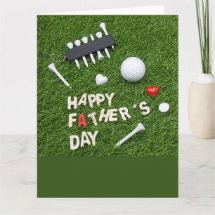 Golf Lycklig Fars dag med T och boll på grönt Kort