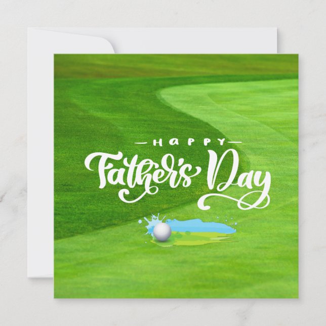 Golf lycklig fars dag vid golfbanan med boll (Framsida)