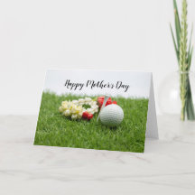 Golf Lycklig Mors dag med blomma på grönt gräs