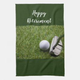 Golf Lycklig Pension golf boll och Putter Golf Kökshandduk
