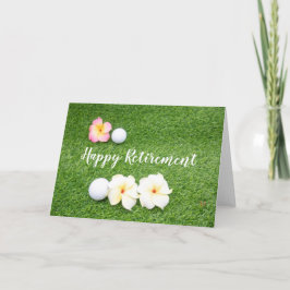 Golf Lycklig Pension med golf boll och blommor Kort