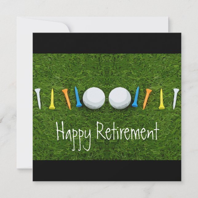 Golf Lycklig Pension med golf boll och T-kort Kort (Framsida)