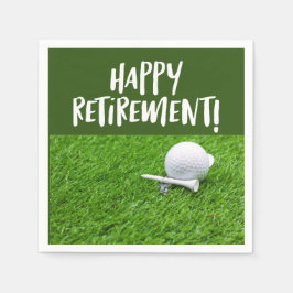 Golf Lycklig pension med golf boll och T Napki Pappersservett