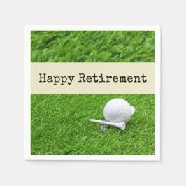 Golf Lycklig pension med golf boll och T Pappersservett