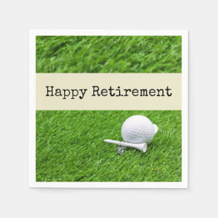 Golf Lycklig pension med golf boll och T Pappersservett