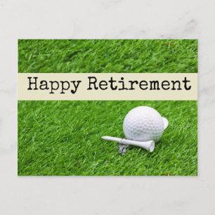 Golf Lycklig pension med golf boll och T Vykort