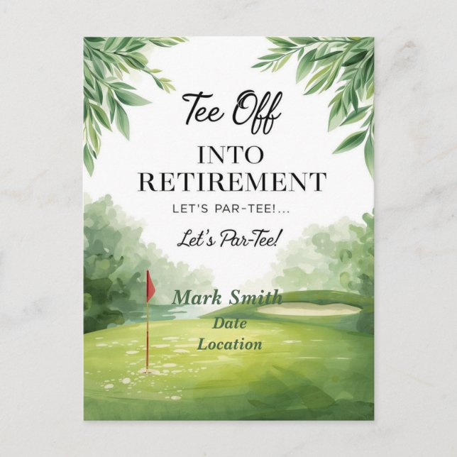 Golf lycklig pension på golfbanan  vykort (Framsida)