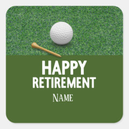 Golf Lycklig Pension på gröntens bakgrund Classic Fyrkantigt Klistermärke