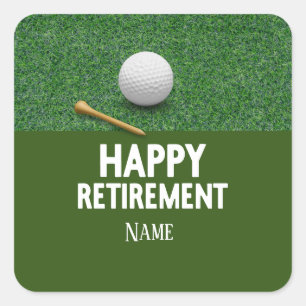 Golf Lycklig Pension på gröntens bakgrund Classic Fyrkantigt Klistermärke