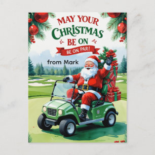 Golf "Må din jul vara på Par!" för Golfer. Helg Vykort