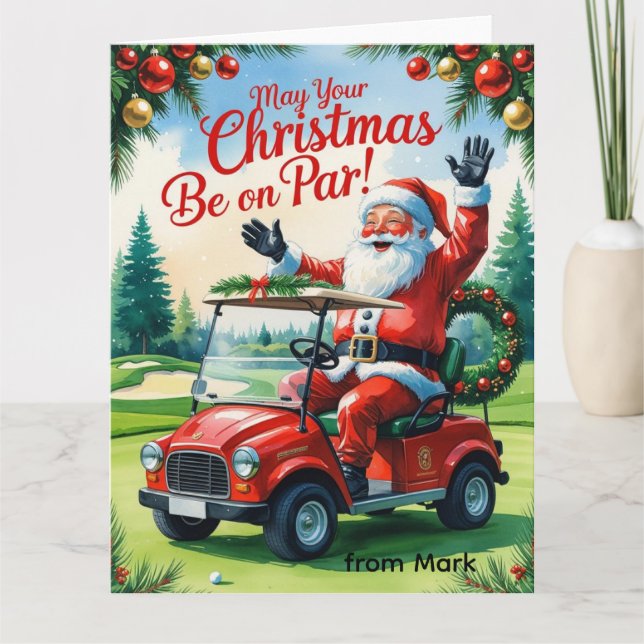 Golf "Må din jul vara på Par!" för Golfer. Kort (Framsida)