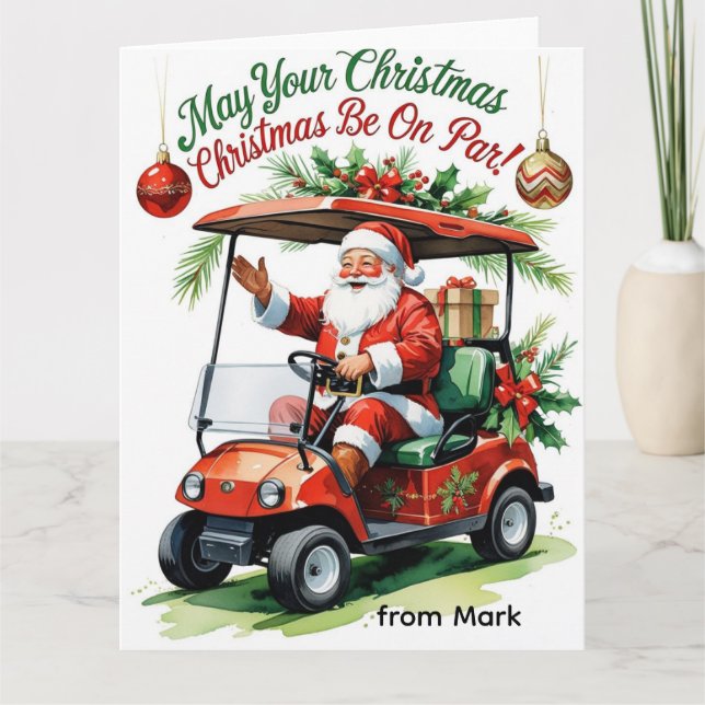 Golf "Må din jul vara på Par!" för Golfer. Kort (Framsida)