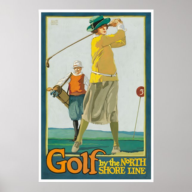 Golf-målning Golf-present Poster Art Sporttryck (Framsidan)