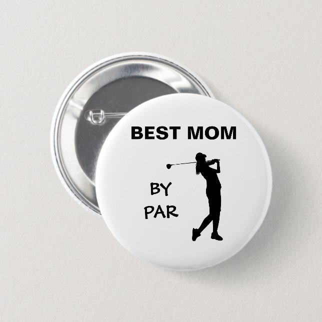 Golf Mamma Golfer Pun Mors dag Best Mamma per part Knapp (Framsida & baksida)