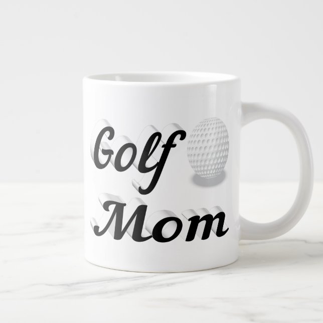 Golf Mamma, halv text Giant Coffee Mugg Jumbo Mugg (Höger)