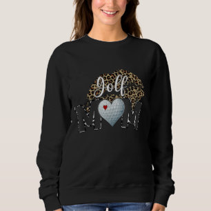 Golf Mamma Leopard Skriv ut Läppar Golf Player Mam T Shirt
