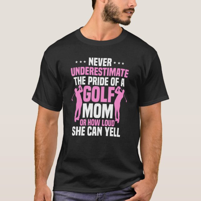 Golf Mamma Pride Golfer Mor S-dagen T Shirt (Framsida)