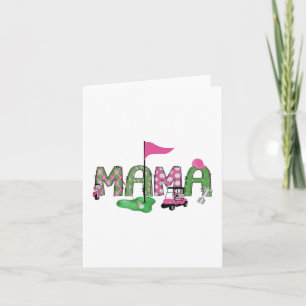 Golf Mamma Rosa Hål i en golf 1:a födelsedagsflick Kort