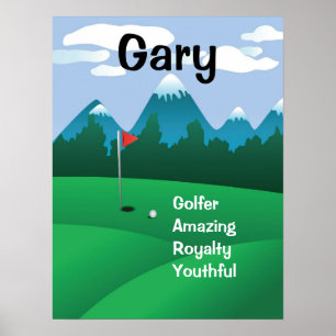 Golf Manar Womens Personlig Namn Art Gift Skriv ut Poster