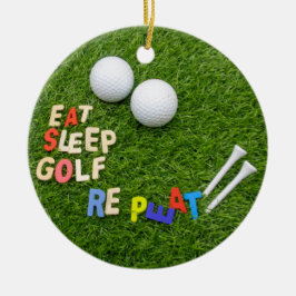 Golf-materska golfupprepning julgransprydnad keramik