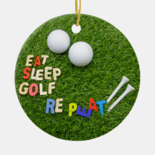 Golf-materska golfupprepning julgransprydnad keramik