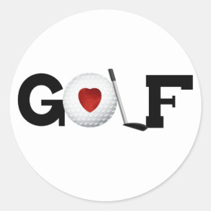 Golf med Golf Boll Runt Klistermärke