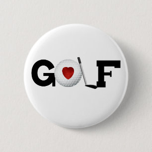 Golf med golfbollen knapp