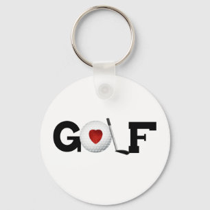 Golf med golfbollen nyckelring