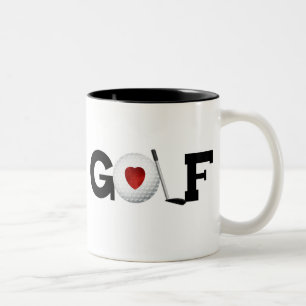 Golf med golfbollen Två-Tonad mugg