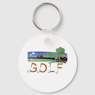 Golf med Golfvagnar Nyckelring