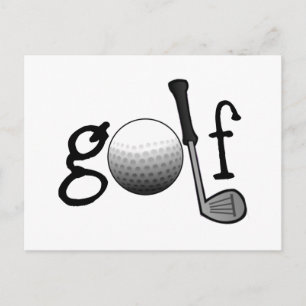 Golf med Klubb och Boll Vykort
