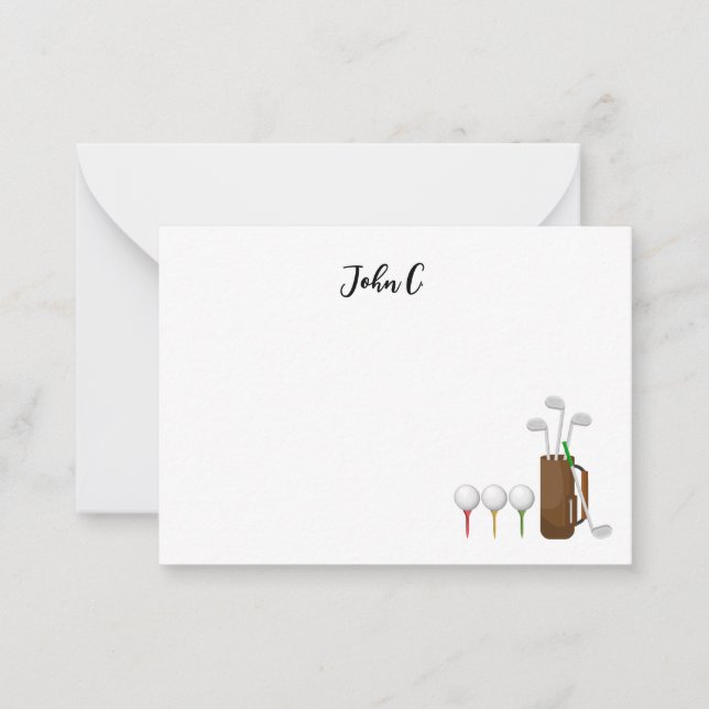 Golf med Namn Cart golfer klubb boll Anteckningskort (Framsida)