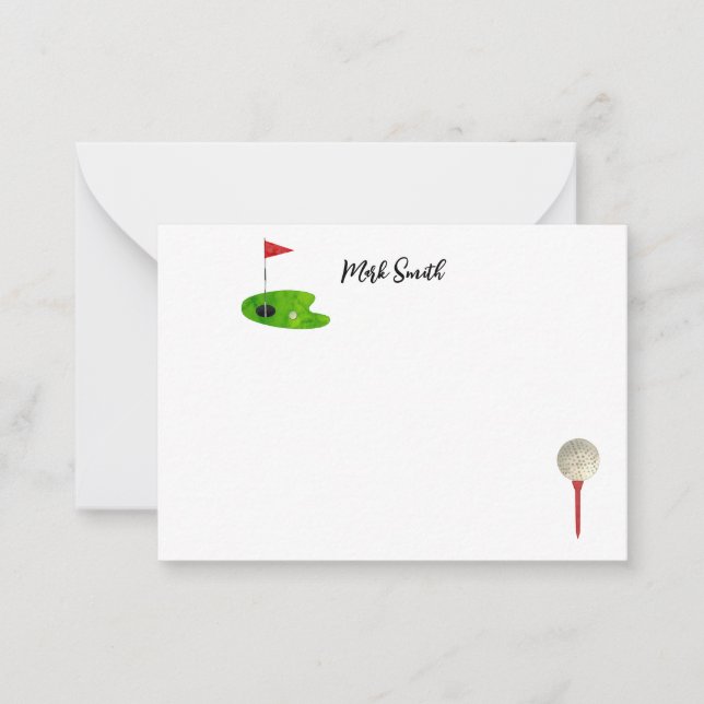 Golf med Namn för golfer Anteckningskort (Framsida)