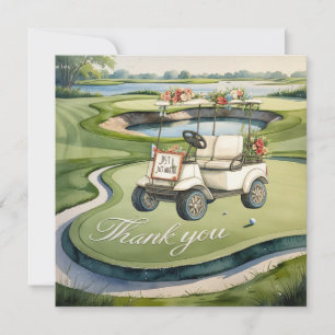 Golf med text på golfbanan bröllop tack kort