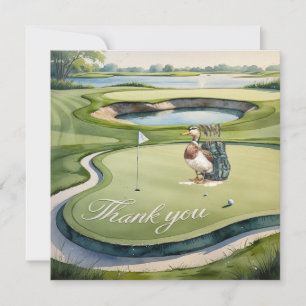 Golf med text på golfbanans vattenfärg stil tack kort
