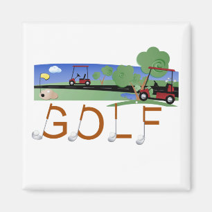 Golf med Tshirts och gåvor för Golfvagnar Magnet
