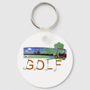 Golf med Tshirts och gåvor för Golfvagnar Nyckelring