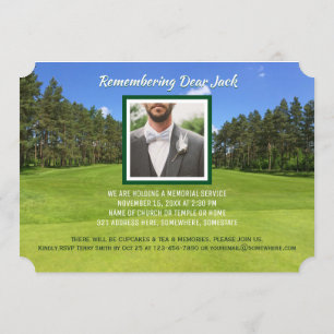 Golf Memorial Service, lägg till ditt eget foto Go Inbjudningar