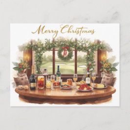 Golf Merry Christmas from Golf Course Clubhouse Helg Vykort