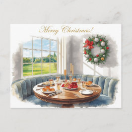Golf Merry Christmas from Golf Course Clubhouse Helg Vykort