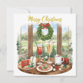 Golf Merry Christmas from Golf Course Clubhouse Julkort