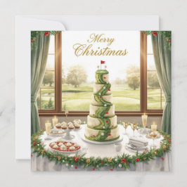 Golf Merry Christmas from Golf Course Clubhouse Julkort