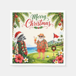 Golf Merry Christmas with Santa  Claus   Pappersservett