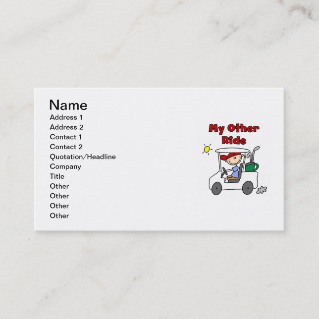 Golf min annan ritt visitkort (Framsida)